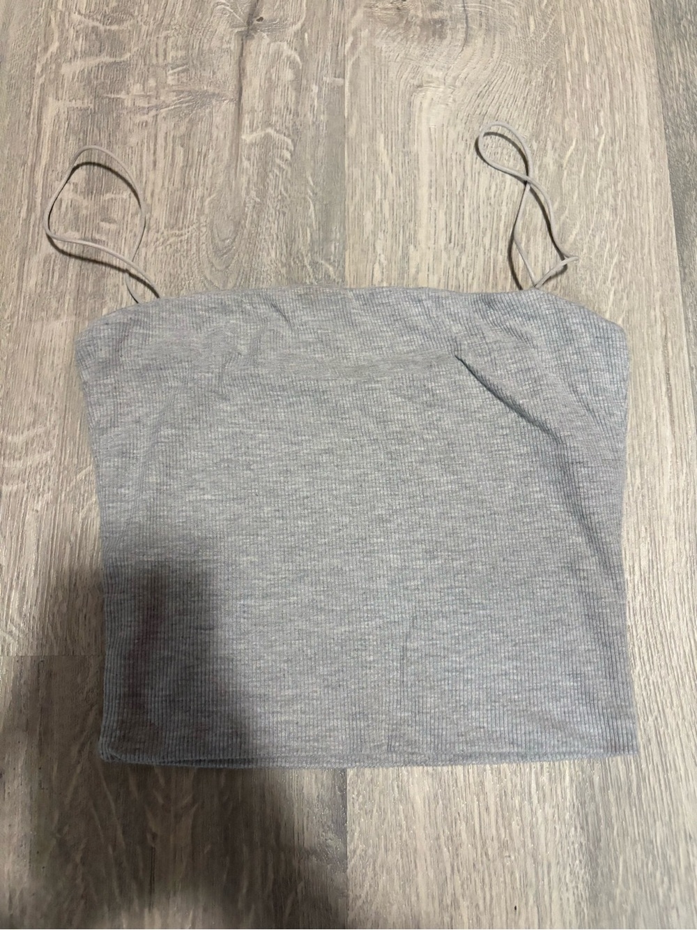 2 for $10 better be Women's Grey Ribbed Spaghetti Strap Crop Top size small